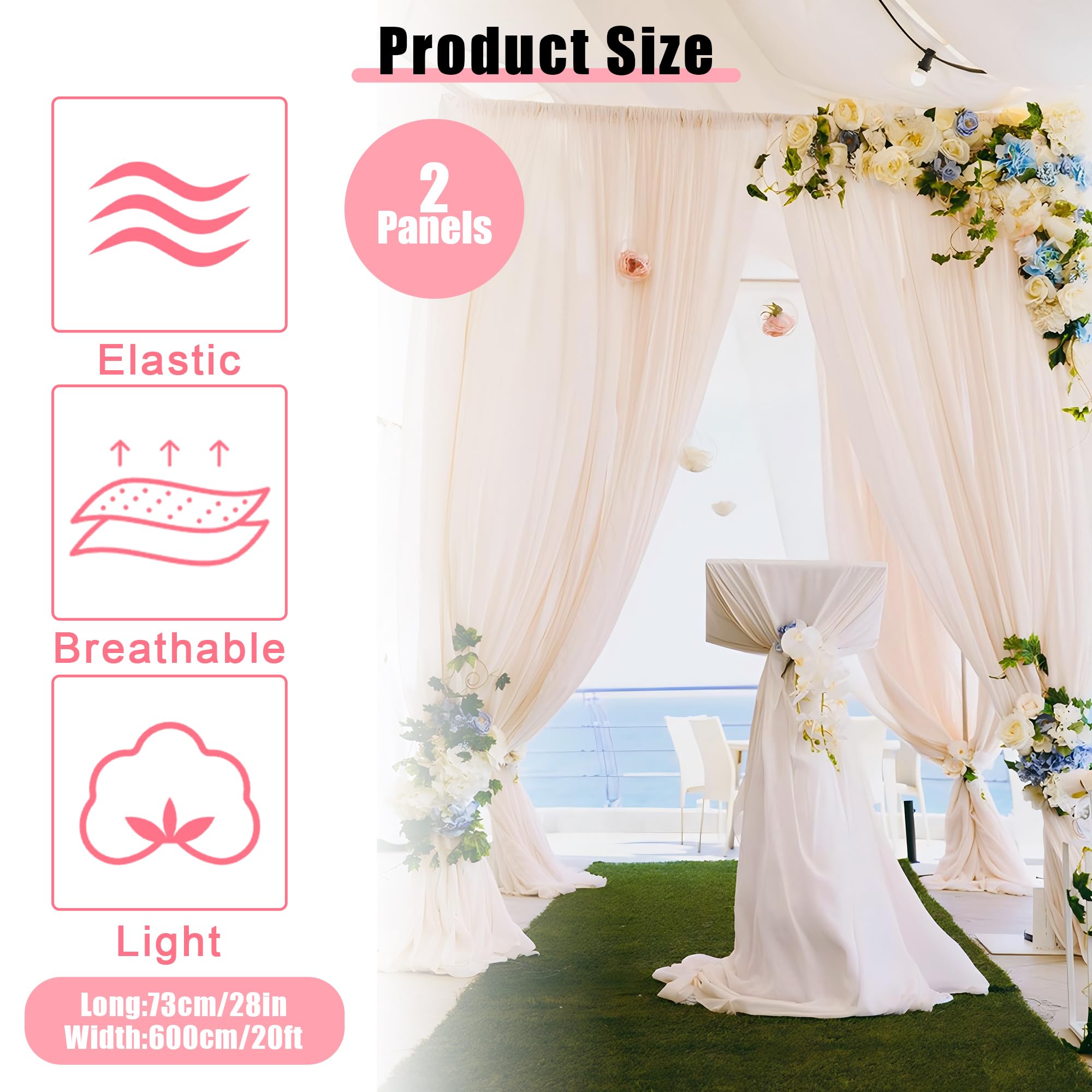 MEKOTRIN Wedding Arch Draping Fabric - Image 4