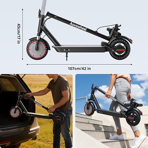 Vista 7 de Electric Scooter for Adults, Folding E Scooter with 350W/500W Motor 16-24 Mph Top Speed, Max 15-60 Miles Long Range, 6.5''/8.5''/10''/14'' Solid