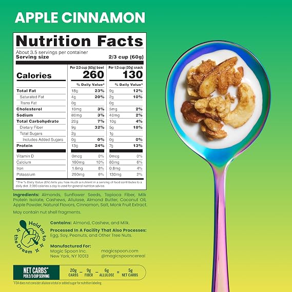 Magic Spoon Apple Cinnamon High Protein Granola - Low Sugar, 3 Pack