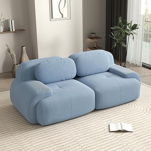 Miniatura 87 de Sofás modulares deshuesados de 116 pulgadas para sala de estar, sofá modular de pana, sofá modular gris, 3 plazas con 1 otomana, sofás para sala de