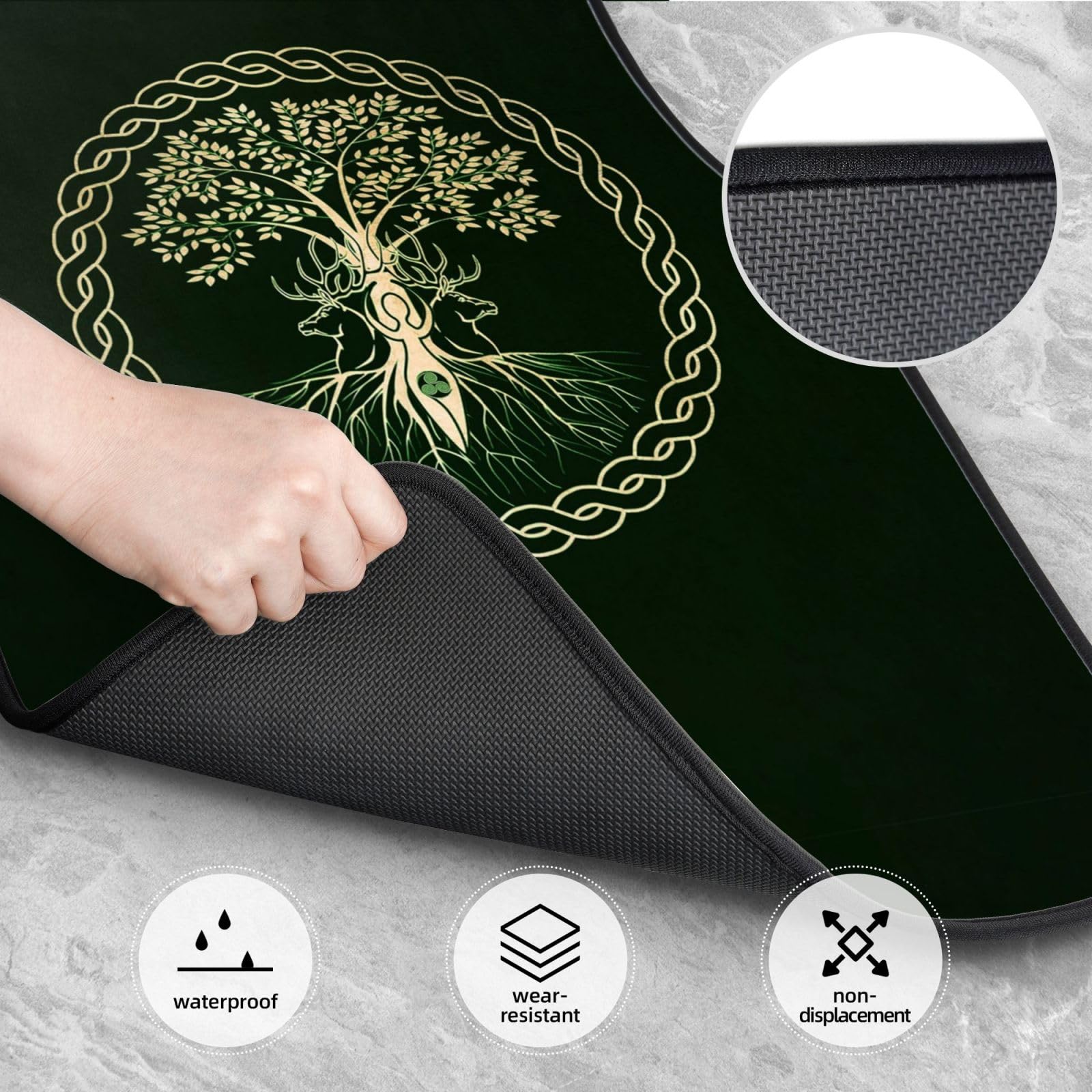 CifepraK Norse Viking Goddess Wiccan Wicca Pagan Car Floor Mats for Trucks, SUVs, Vans, 4 Pieces Front & Rear Full Set Vehicle Floor Carpets Non Slip Car Accessories