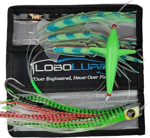 #295 Pelagic Magic Bigeye Atún Super Glow Lumo Daisy Chain Marlin & Atún Trolling Señuelo Uretano Hecho en Estados Unidos