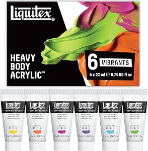 Ensemble de peinture acrylique Liquitex Professional Heavy Body vibrant 6 x 20ml
