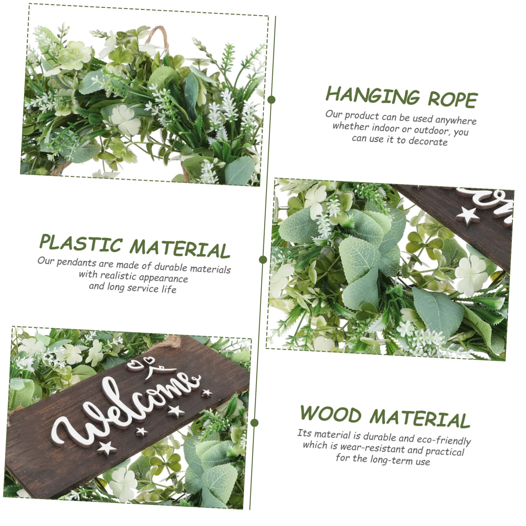 TOPBATHY 2 Piezas Guirnalda Artificial Coronas Decoración De La Puerta De Puerta De Primavera Verano Guirnalda De Eucalipto Muro Decoración De Otoño Aire El Plastico Green