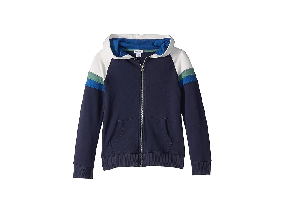 

Splendid Littles Racing Stripe Hoodie Jacket (Little Kids/Big Kids) (True Navy) Boy's Coat