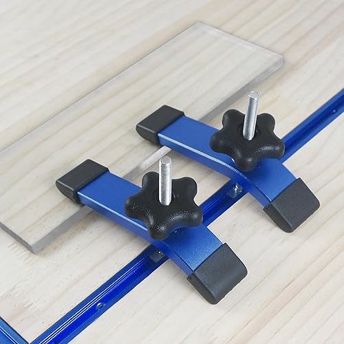 Miniatura 5 de Paquete de 2 abrazaderas de sujeción en T de 6-3/8 pulgadas de largo x 1-1/5 pulgadas de ancho, abrazaderas de riel en T para carpintería,