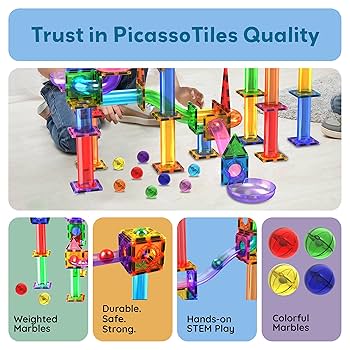 Amazon.com: PicassoTiles 8pc Marbles for Magnetic Block