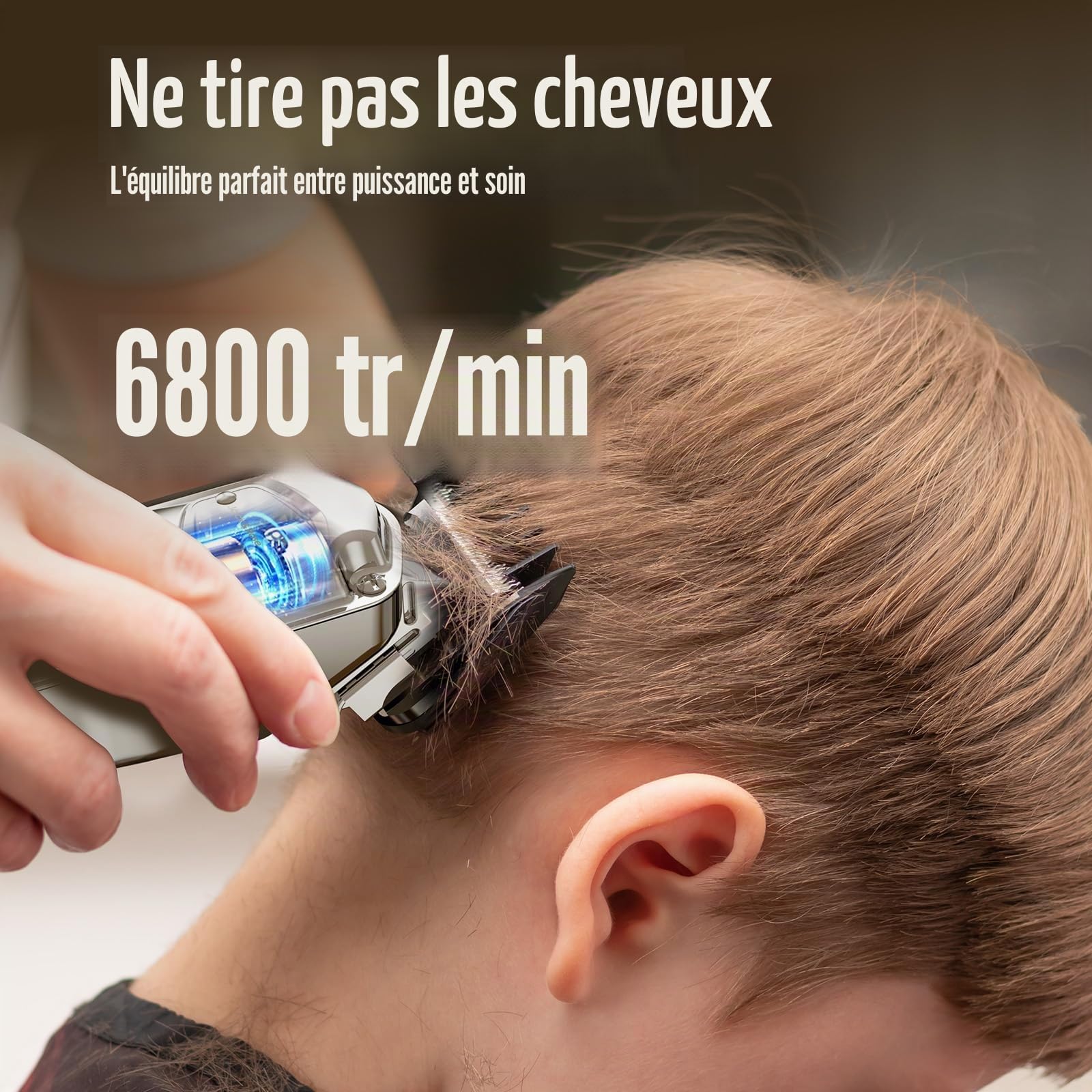 Jack & Rose Tondeuse cheveux hommes, tondeuse à cheveux pro sans Fil, IPX7 Étanche, Recharge USB, Coupe Barbe & Cheveux Homme avec indicateur LED