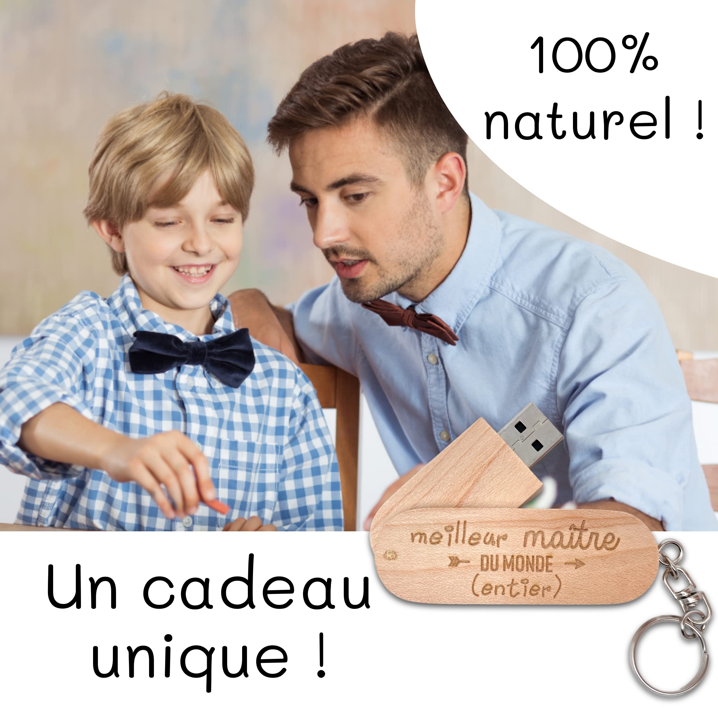 Ernestine - Clef USB 64GB - maître Original - Cadeau de Fin année Scolaire et Occasion - Cadeau école Maternelle Primaire - idée Enfants Professeur - Cadeau instituteur institutrice utile école