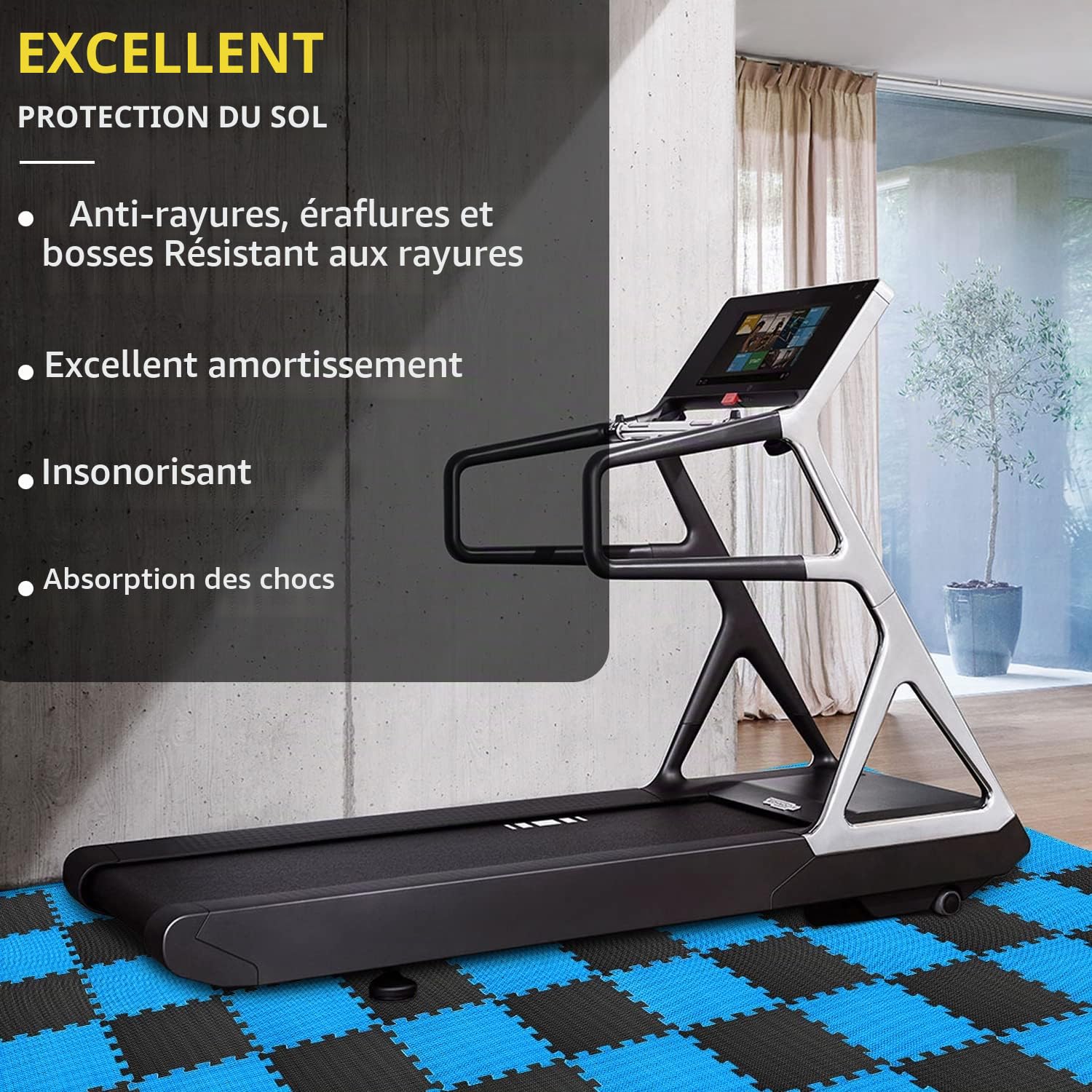 Eva Lot de 24 tapis de protection de sol en puzzle [33% de quantité en plus] – Tapis de sport antidérapant pour salle de fitness et équipement de fitness, tapis de sol anti-chute pour l'extérieur et