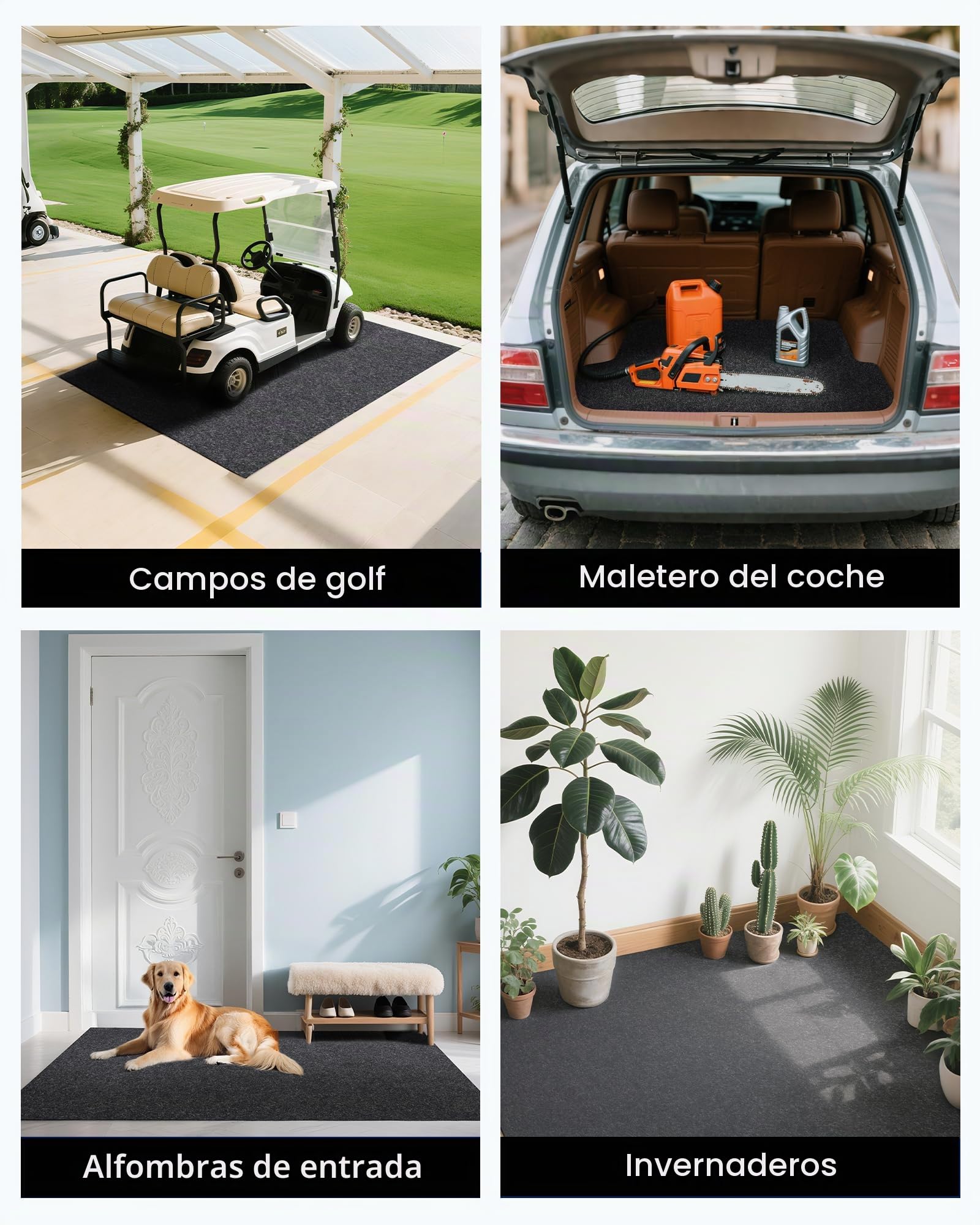 VEVOR Alfombrilla para Suelo de Garaje 2,59x2 m Alfombrilla Protectora Antideslizante Impermeable Agua Lluvia Barro Aceite para Coche con Respaldo de TPE Antifugas Fácil de Limpiar Corte, Varios Usos