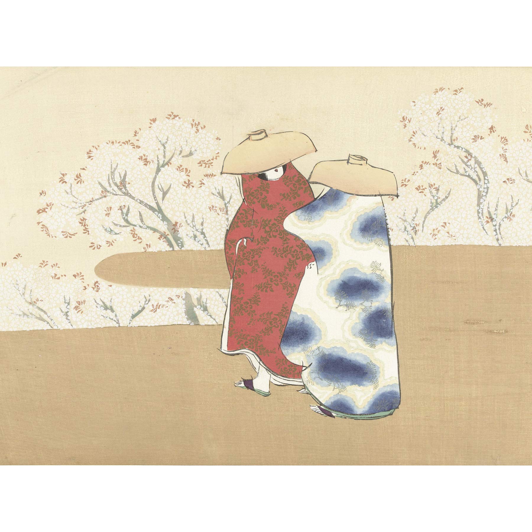Artery8 Sekka Kamisaka Spring Lent Japanese Woodcut Premium Wall Art Canvas Print 18X24 Inch