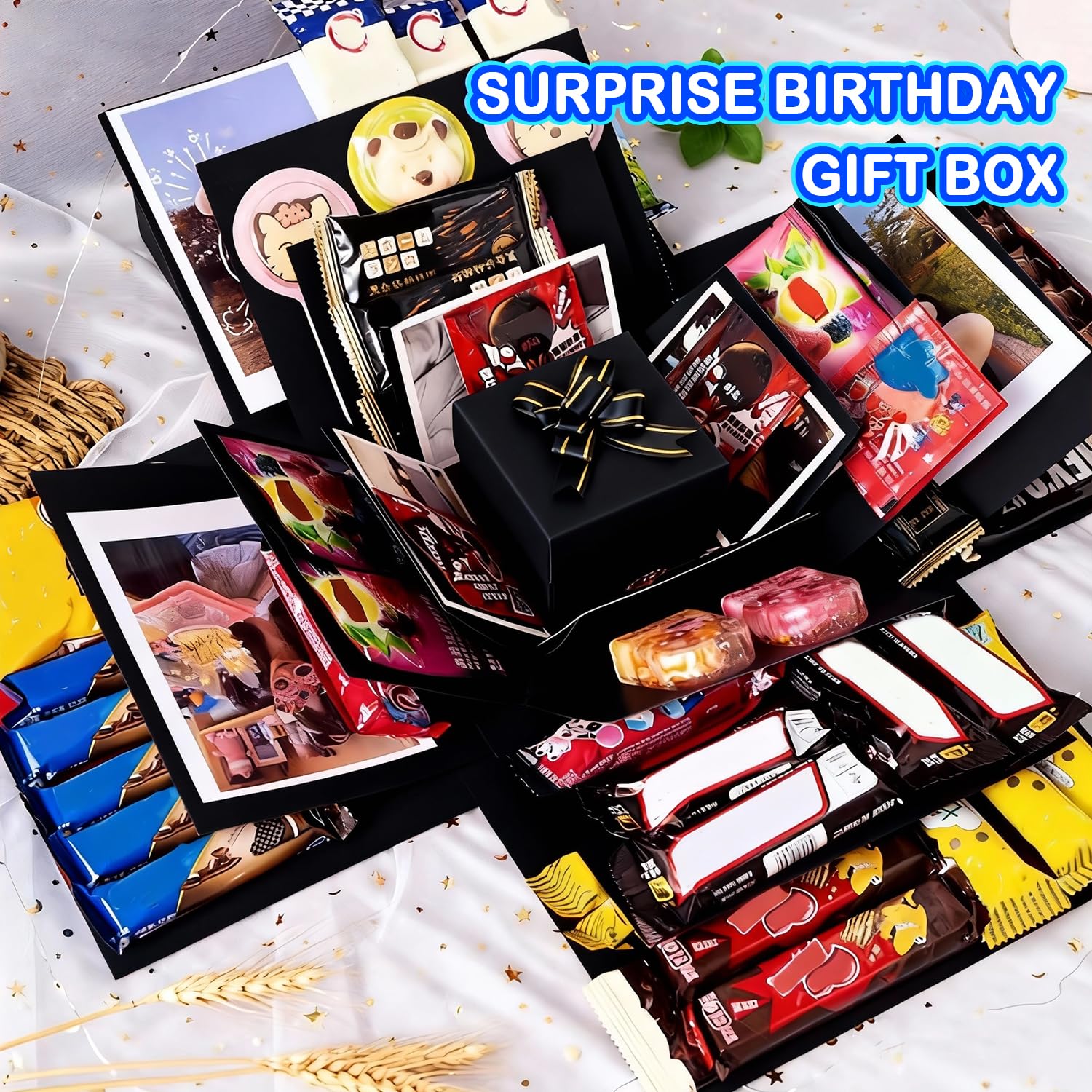 5-lagige kreative Explosions-Geschenkbox, Geschenkpapier-Box, Erstellen Sie eine 5-lagige verschiedene Geschenke selbst Ein ideales, geheimnisvolles selbstgemachtes Geschenk für Geburtstag