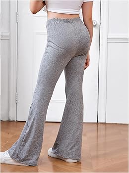Amazon.com: Milumia Girl's 3 Pack Flared Leg Pants Set Elastic