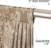 Vista 25 de Loom and Mill Luxury Waterfall Valances for Windows, Elegant Jacquard Thick Swag Curtains Valance with Tassels for Living Room, Bedroom Party Light