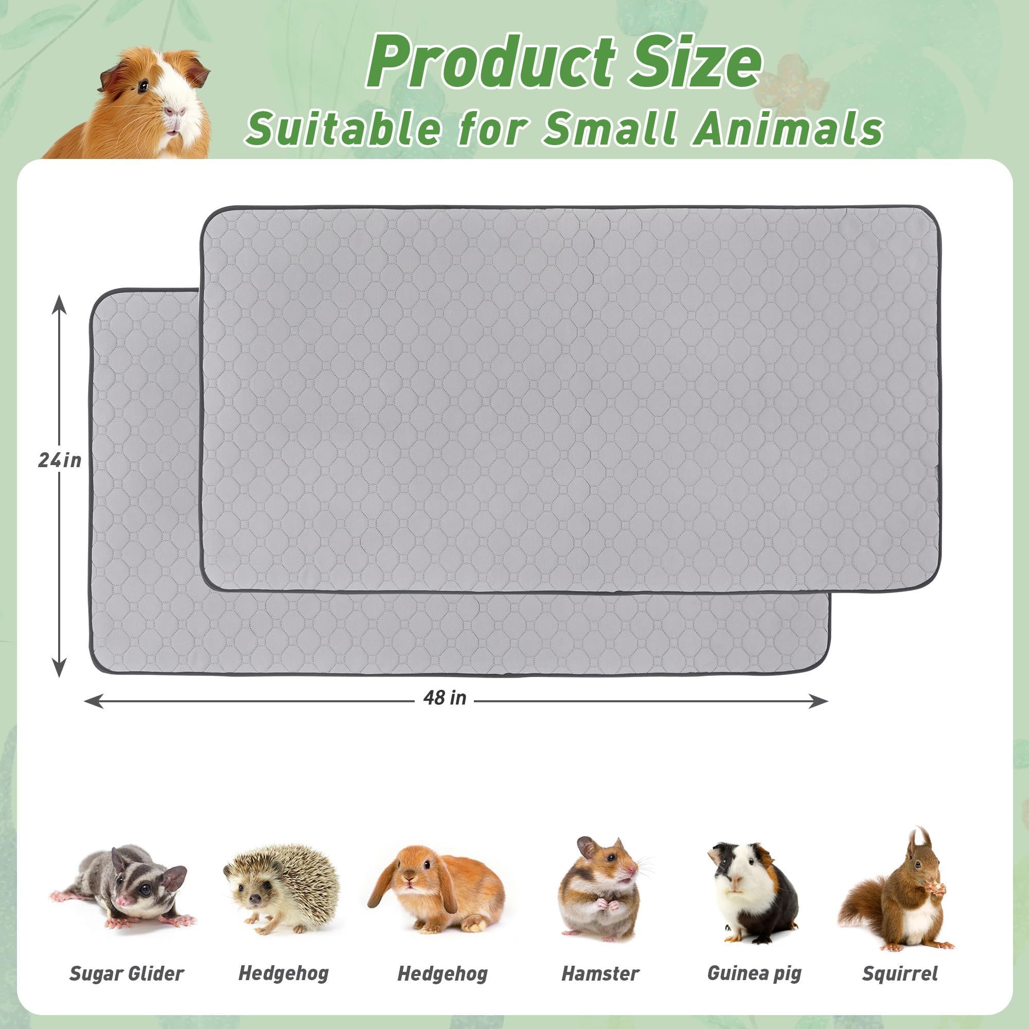 8 stuks cavia-plaspads cavia-fleece beddengoed, herbruikbare trainingspads kooivoeringen voor kleine dieren, hamsters, konijntjes, 30,5 x 30,5 cm