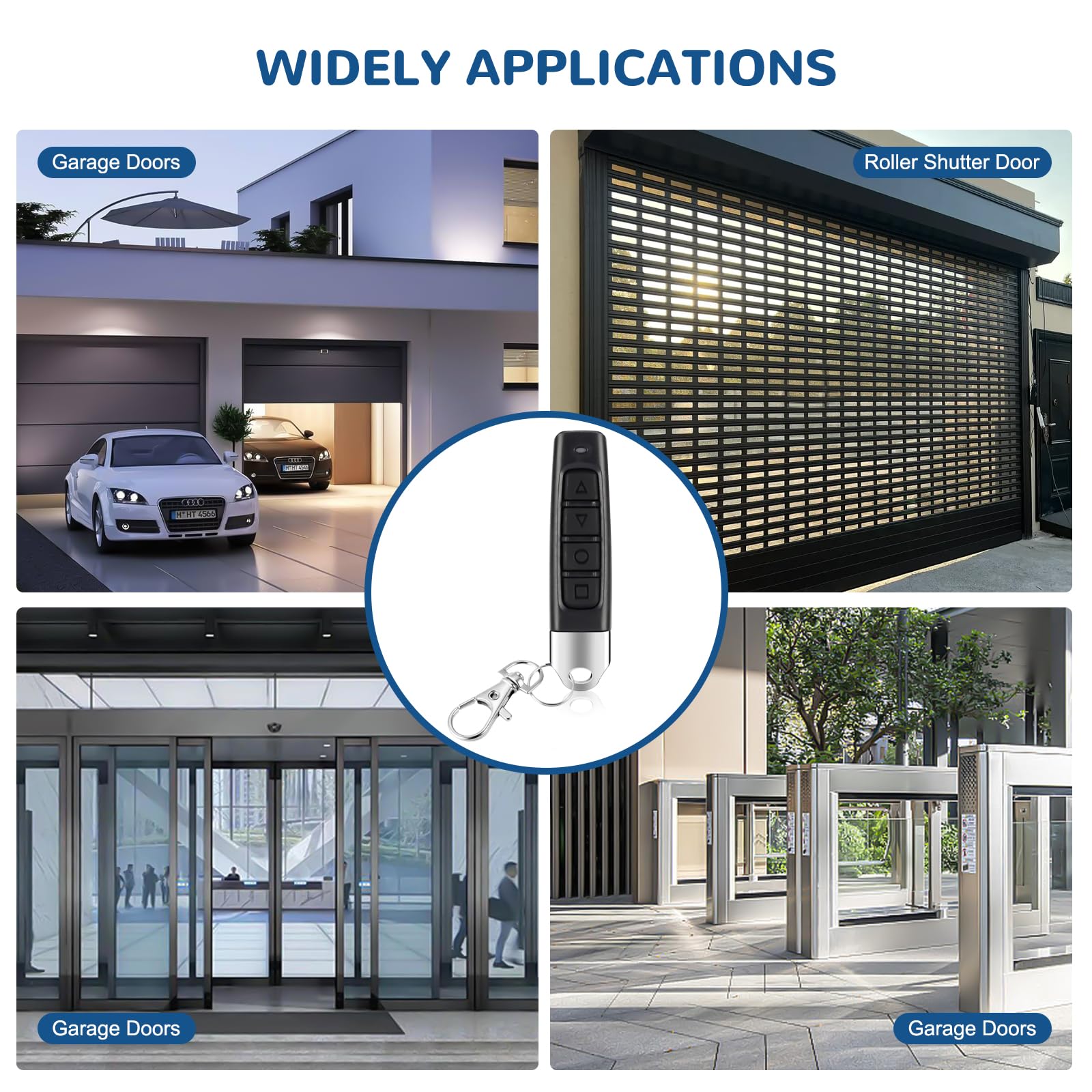 aweskmod Telecomando Universale Cancello, 4 Tasti Codice Fisso,Porta Garage Telecomando, Frequenza Fissa 433,92 MHz