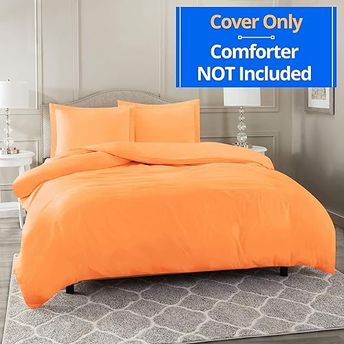 Miniatura 7 de Juego de funda de edredón de 600 hilos, tamaño Queen extragrande, 3 piezas, funda de edredón de algodón cepillado doble con cierre de botón, 1 funda