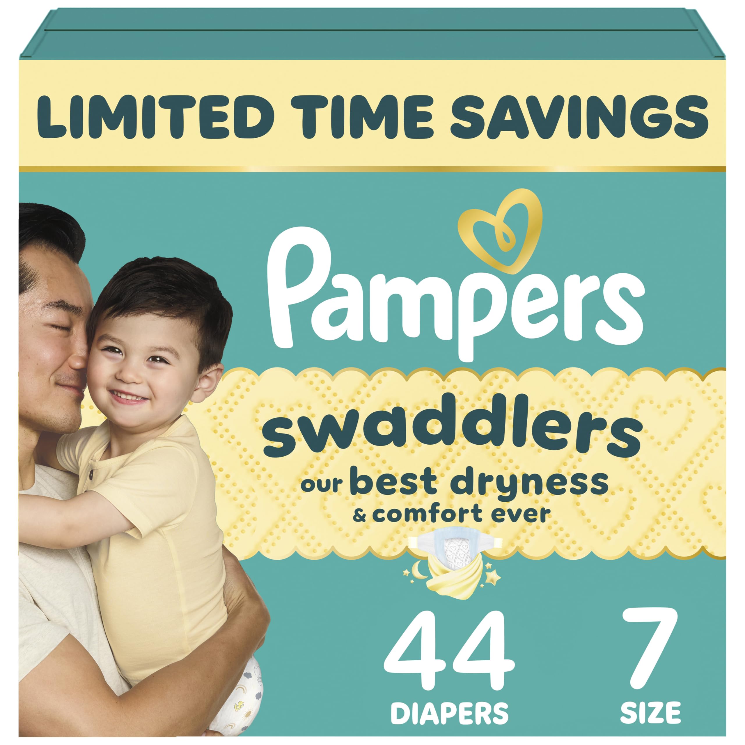 Pampers Baby Diapers - Swaddlers - Size 7, 44 Count, Ultra Absorbent Disposable Infant Diaper