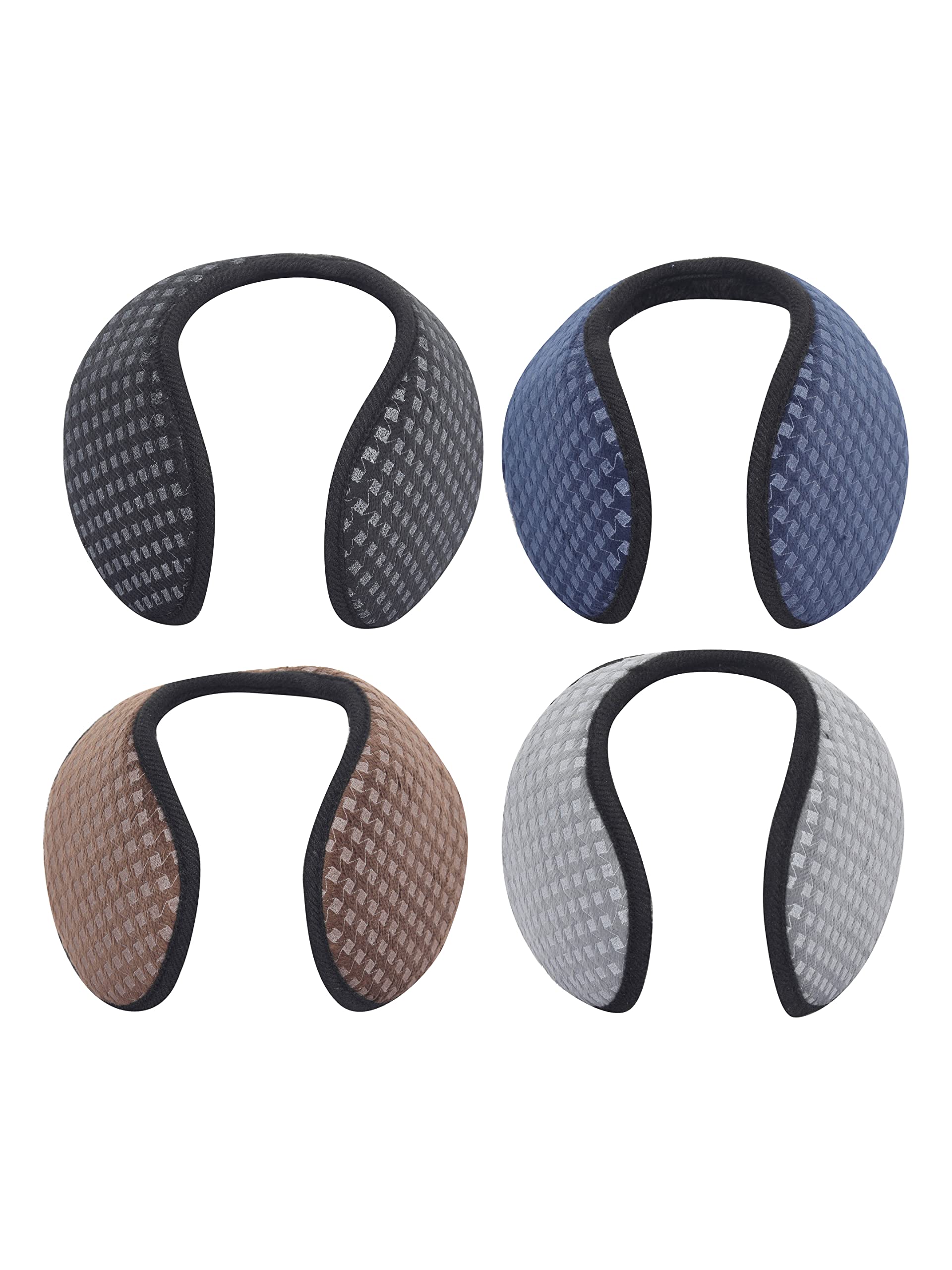 FabSeasonsWinter Outdoor Ear Muffs / Warmer for Men and Women for protection from Cold, Value Combo Pack of 4 & 8, Design-2.Pack of 4, Free Size
