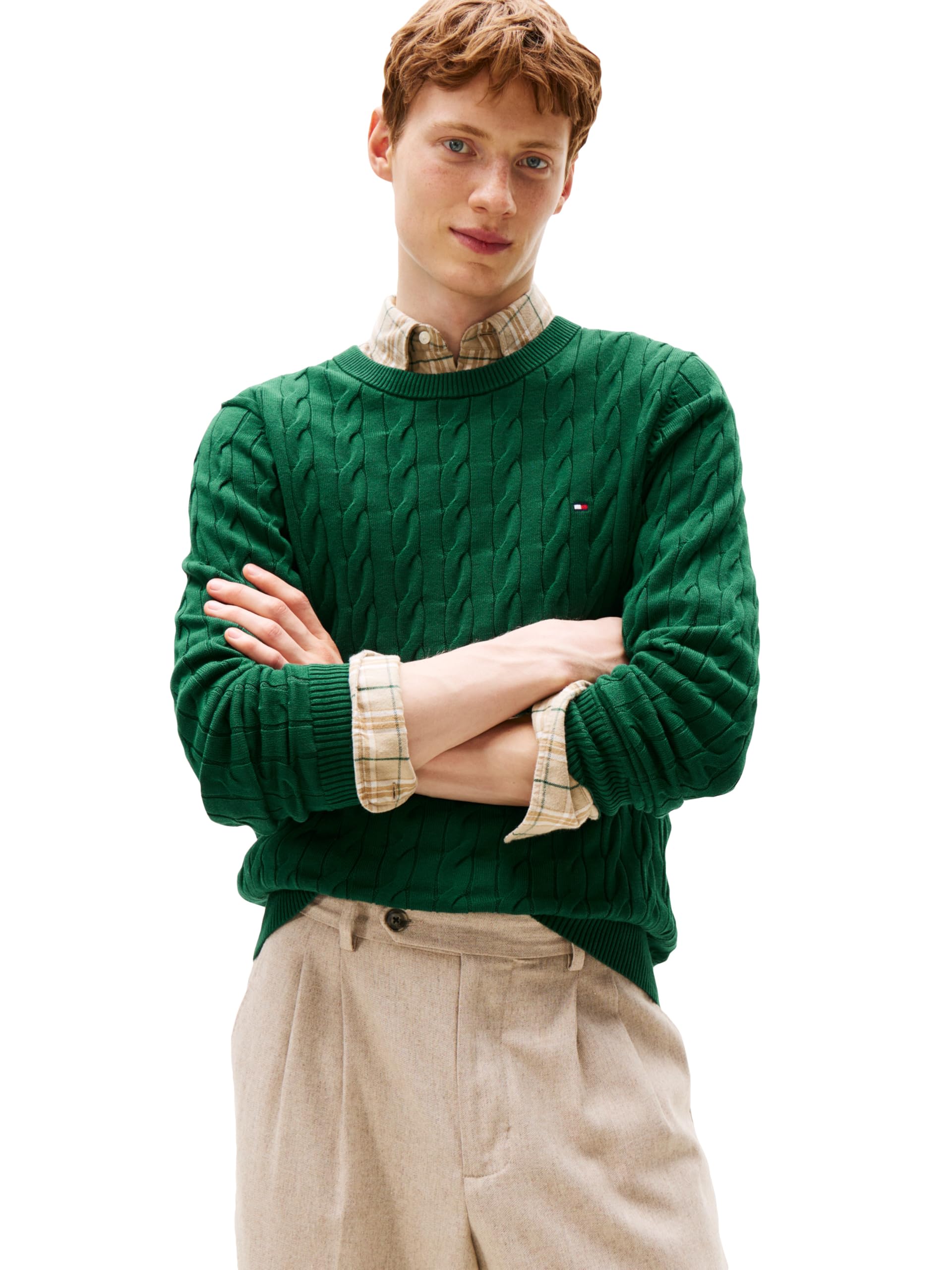 Tommy Hilfiger Men's Cable Knit Crewneck Sweater