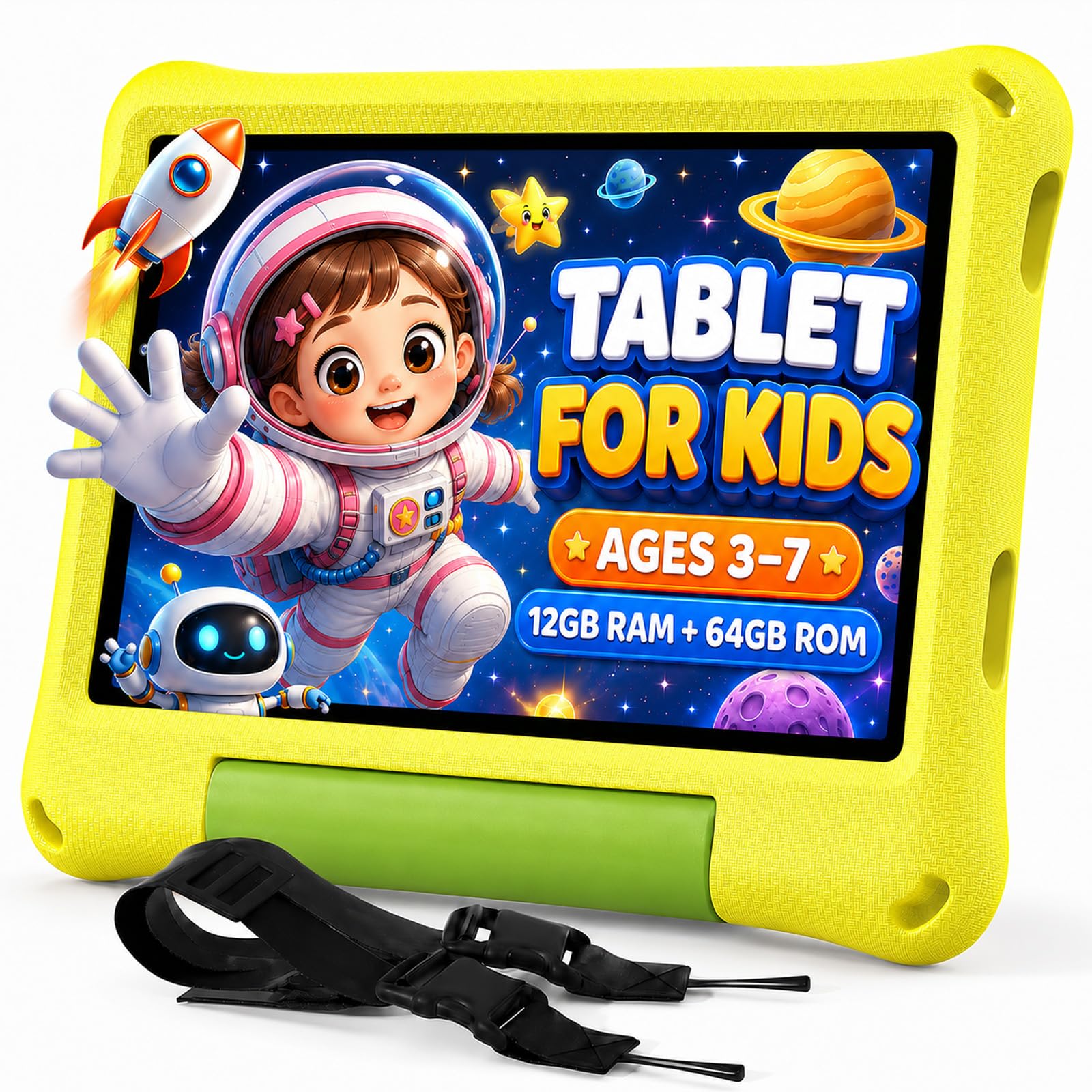 Photo 1 of ***ACCOUNT LOCKED BY PREV OWNER**** Kids Tablet 8 Inch Android 15, Octa-Core 12GB RAM + 64GB ROM, Toddler Tablet with WiFi 6, Parental Control, Pre-Installed Kids Space, EVA Case, Anti-Glare Screen Protector, Adjustable Strap