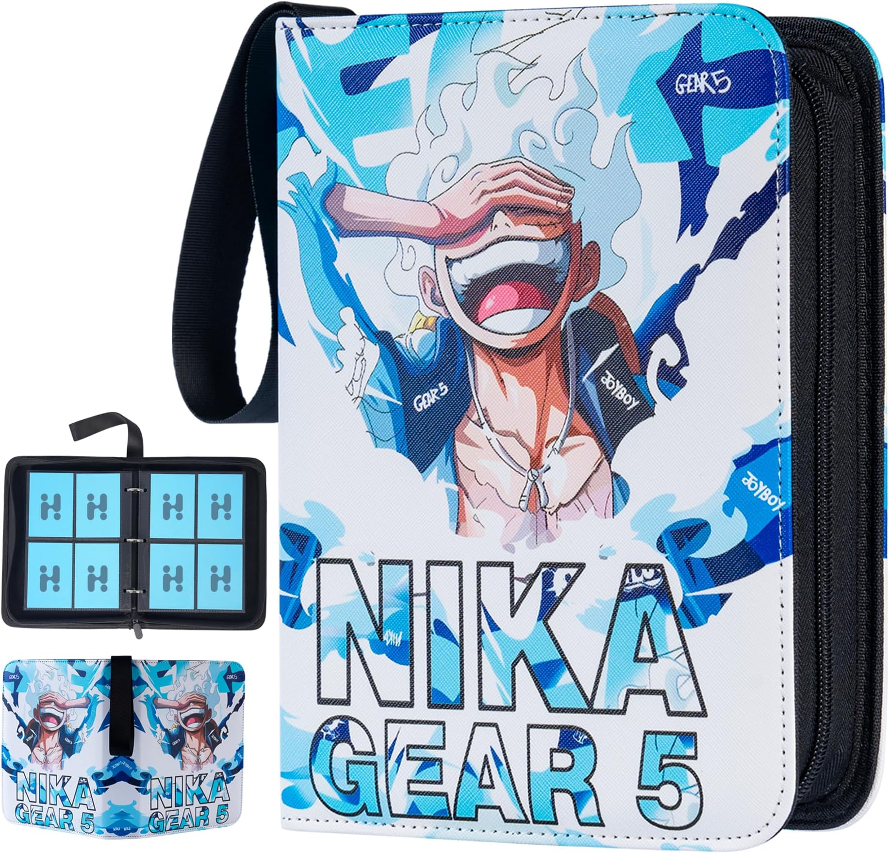 Trading Card Binder for One Piece Card Game,4 Pocket with 50 Sleeves up to 400 Cards