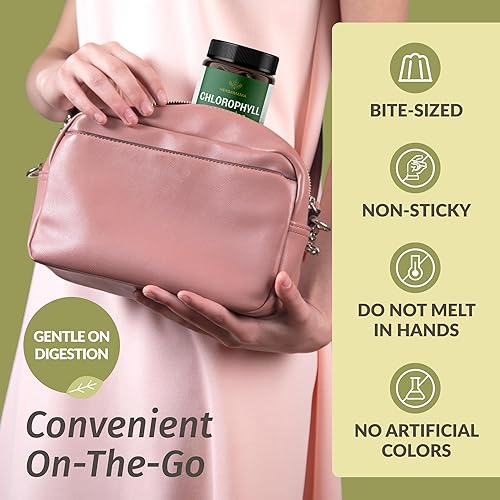 Miniatura 5 de HERBAMAMA Chlorophyll Detox Gummies – Desodorante interno de clorofilina de cobre de sodio de 50 mg para apoyar el olor corporal – Suplemento