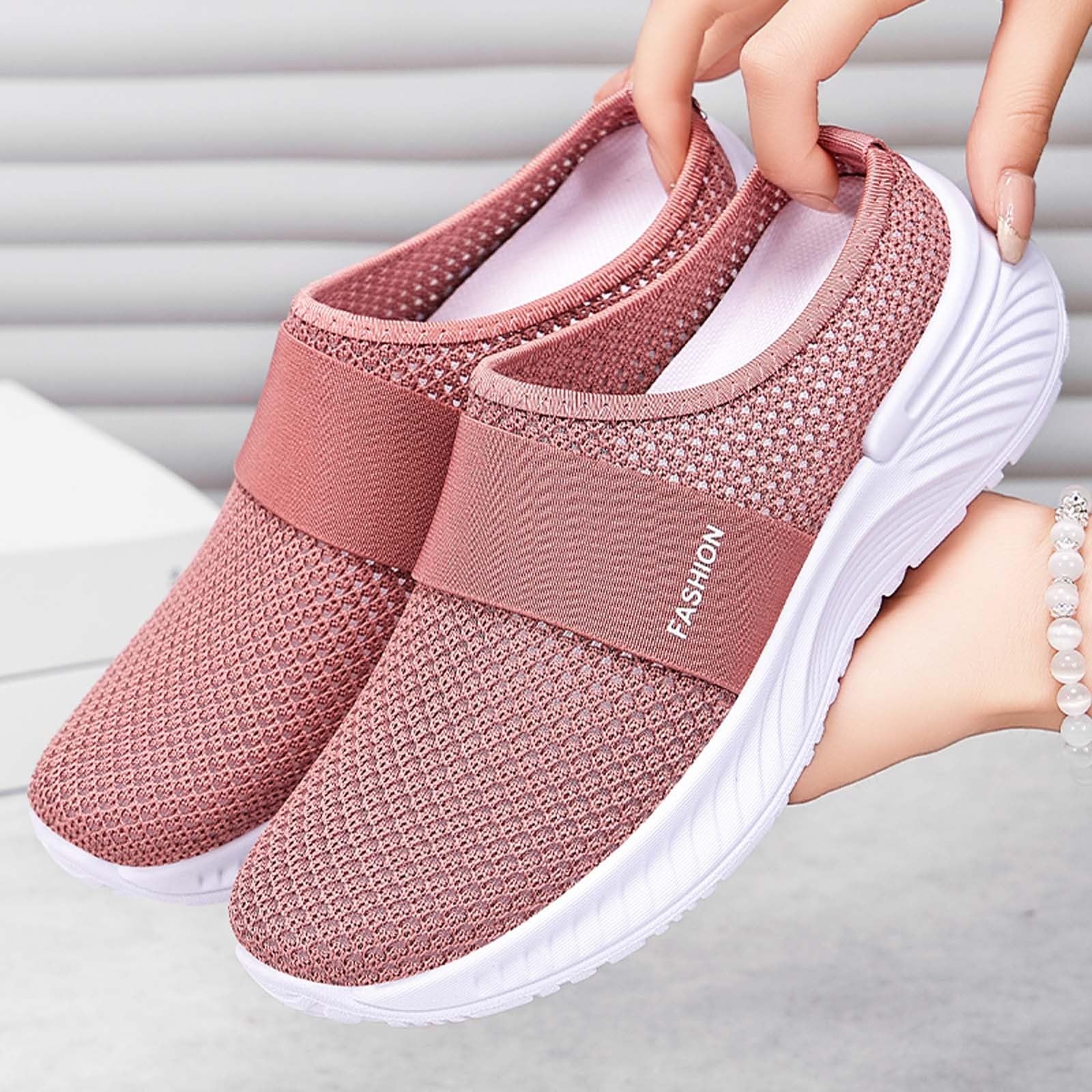Generisch Chaussures d'été pour femme - Respirantes - Non collantes - En maille - Étrier - Demi-pantoufles - Semelle souple - Chaussures orthopédiques pour femme