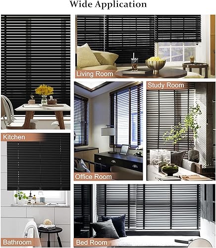 Miniatura 6 de Persianas de madera para ventanas, listones de 2.0 in, persianas de ventana de madera, persianas venecianas para ventanas interiores, cortinas