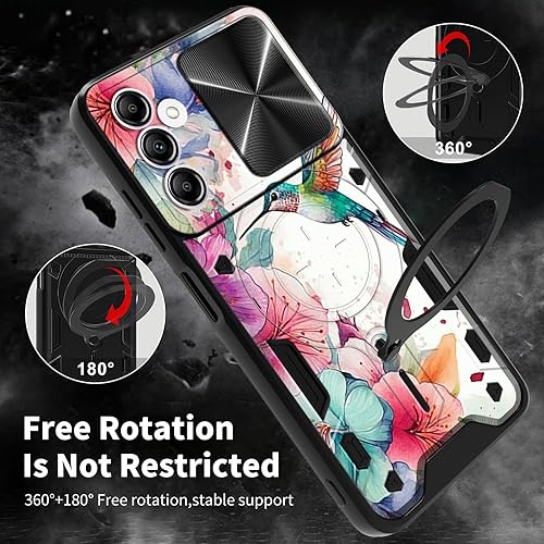 Miniatura 10 de Funda para Samsung Galaxy A54 5G con cubierta deslizante para lente de cámara y anillo giratorio de 360 grados, soporte híbrido de doble capa
