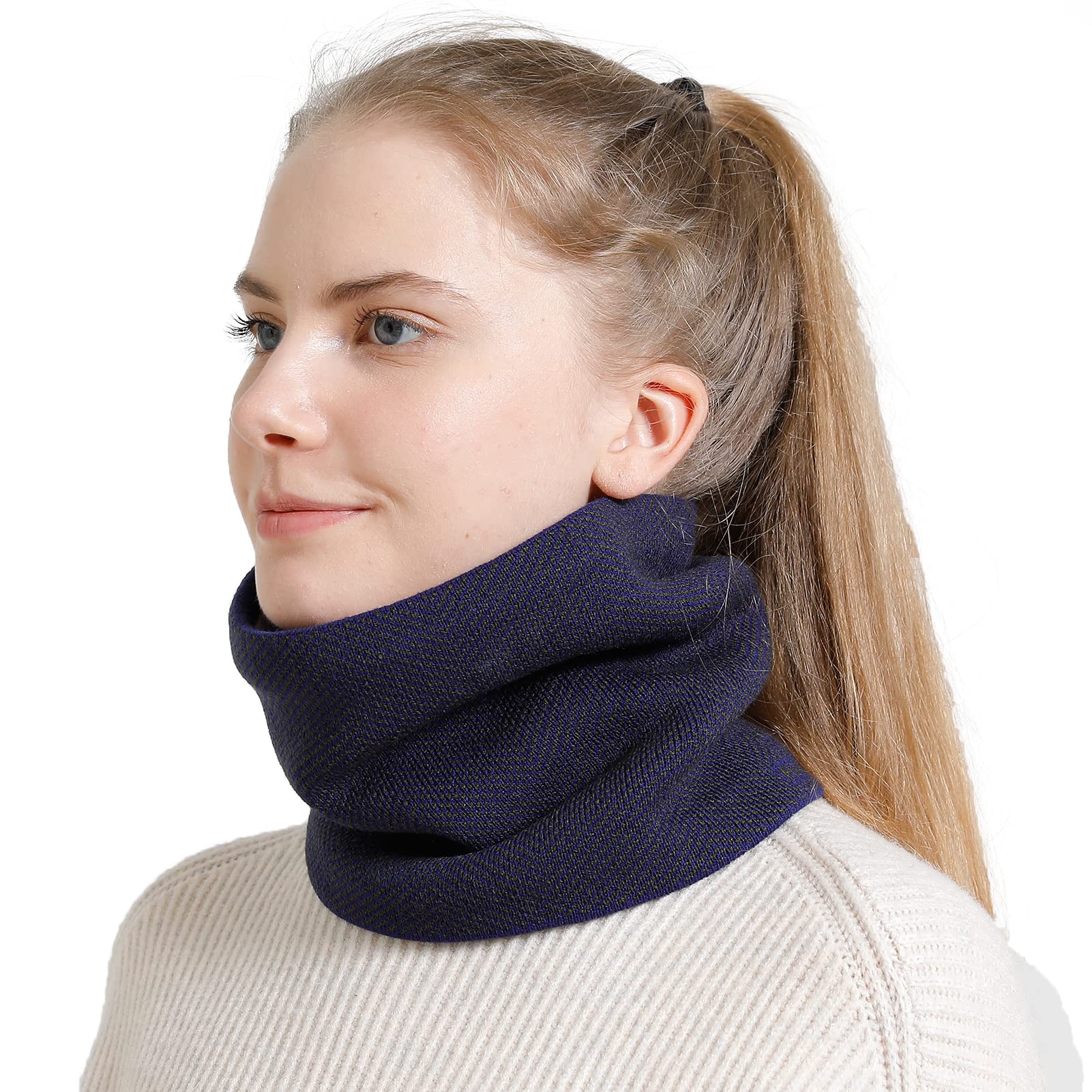Onvavient Scaldacollo invernale uomo, Sciarpa tubolare caldo collo sci coprirsi, Scaldacollo Sciarpa invernale, Sciarpa in pile morbido
