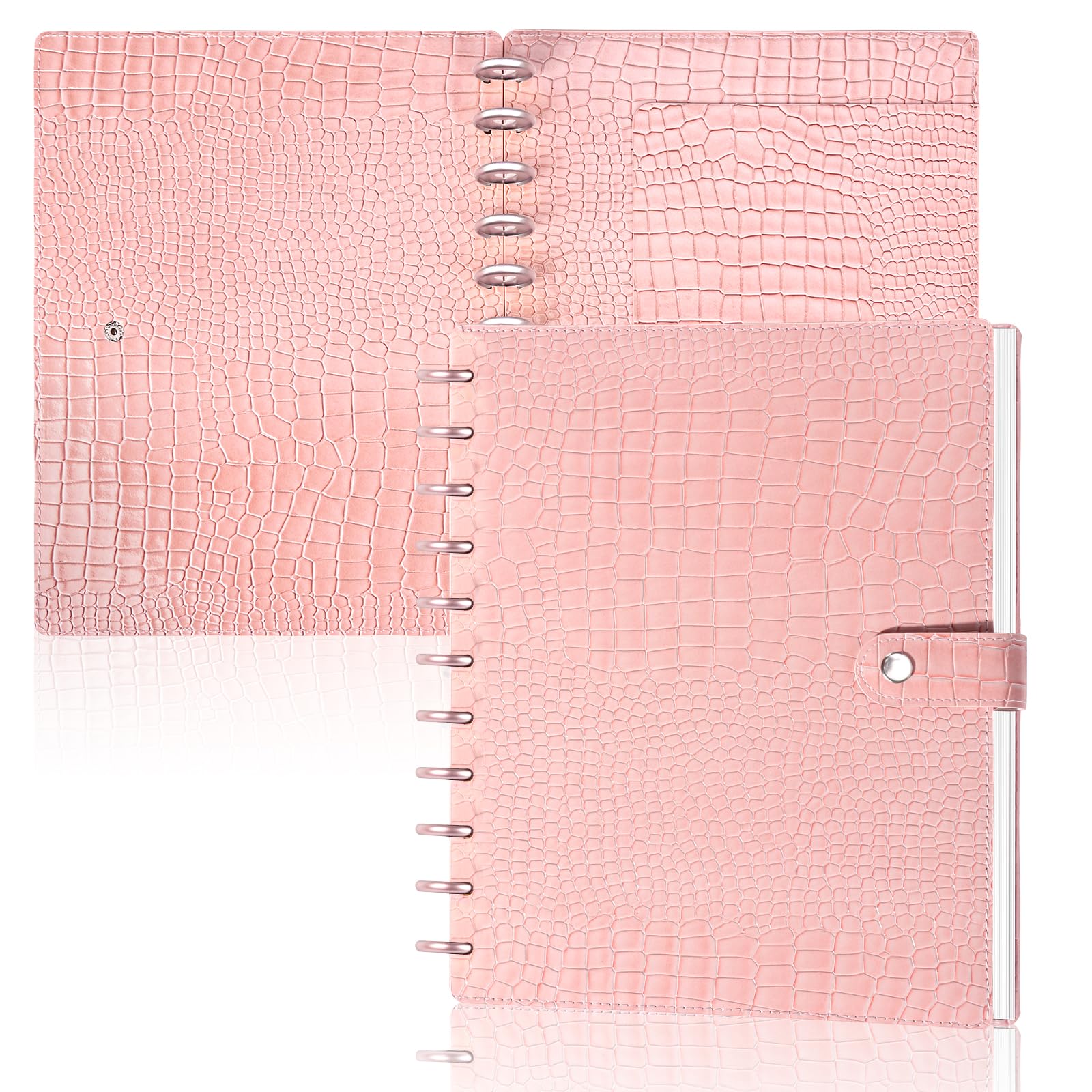 PU Leather 8.5*11in Discbound Cover And Disc Set with 11 Pcs Discbound Discs 1in Disc Bound Notebook Accessories Discbound Planner Cover Notebook