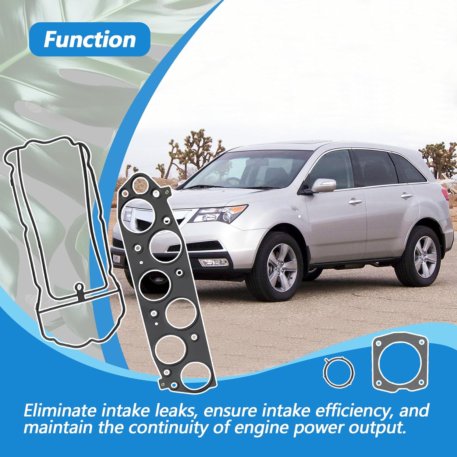 SGA12396 Upper Intake Manifold Gasket Fit for Acura MDX RDX RL TL TSX ZDX Fit for Honda Accord Crosstour Odyssey Pilot