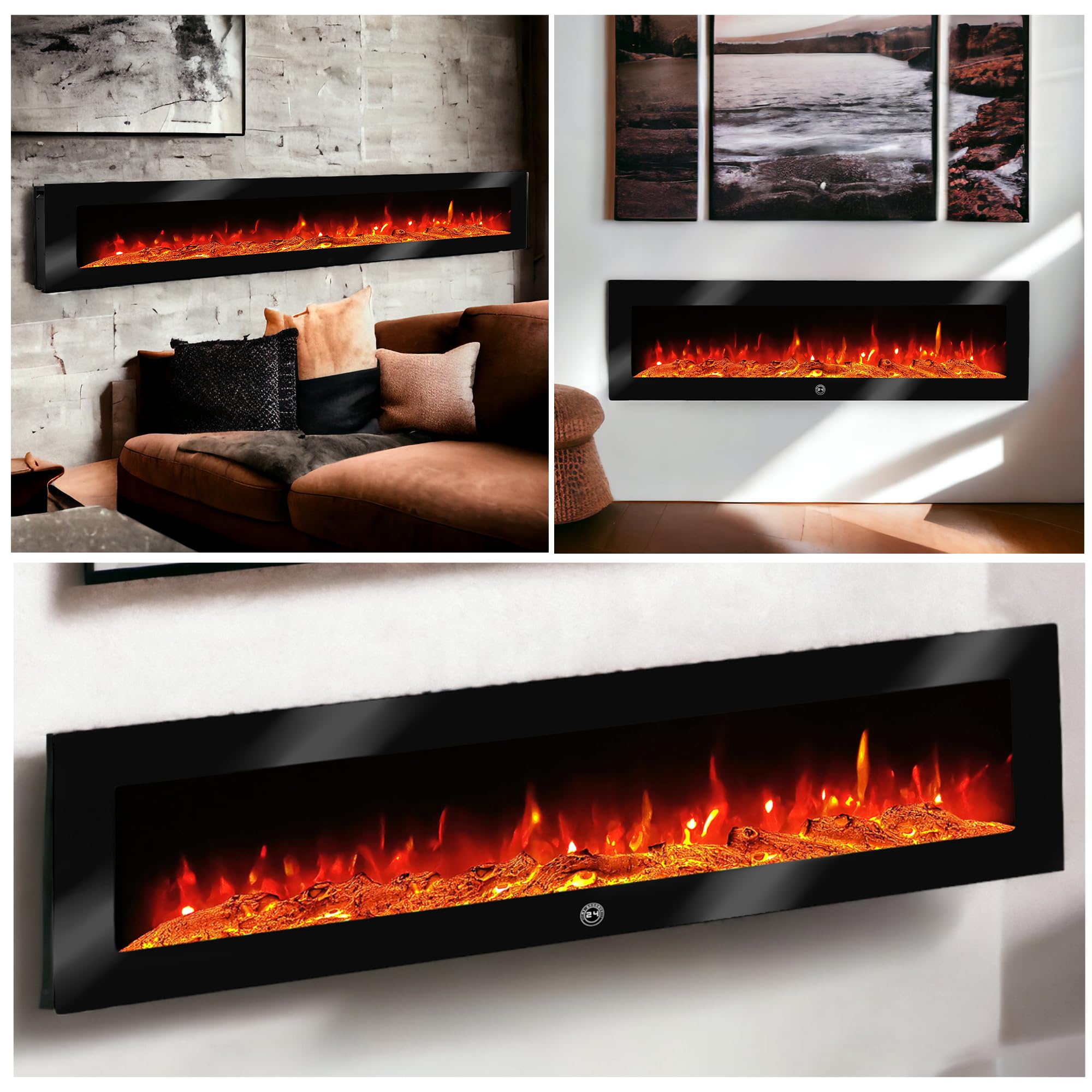 Electric Wall Fireplace Heater Electric Fireplace,Realistic Flame