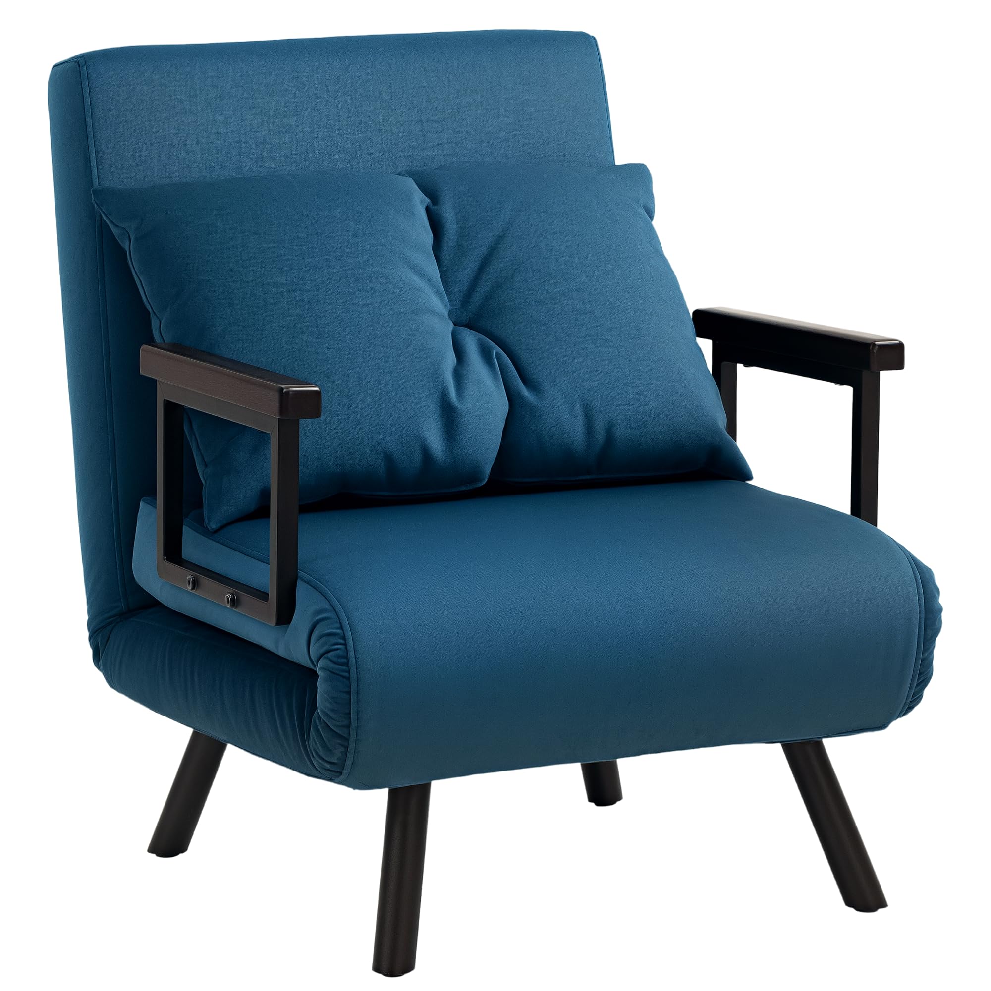 HOMCOM Click Clack Bed Settee for Living Room, Guest Room in Blue
