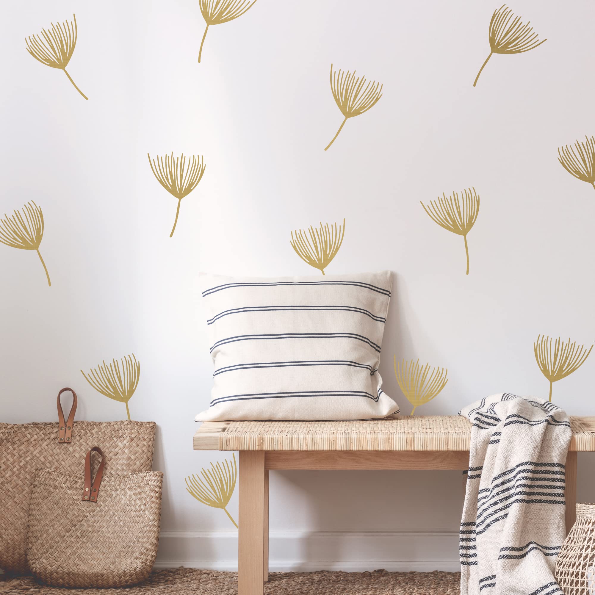 SHYJSHYJ A Room with Metallic Gold Vinyl Flowers Wall Decals - Image 4