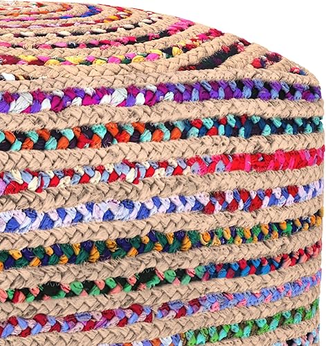 Miniatura 146 de SIMPLIHOME Nisi - Puf redondo de punto para exterior/interior en poliéster PET reciclado gris claro para sala de estar, dormitorio y habitación de