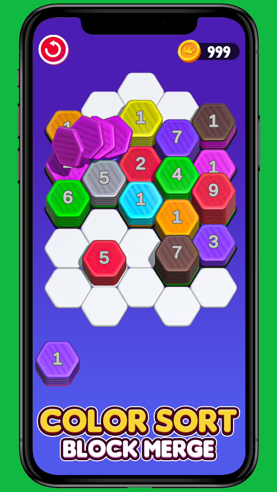 Hexa Sort Stack Number Count Master: 2248 Numbers Blocks Merge Puzzle ...
