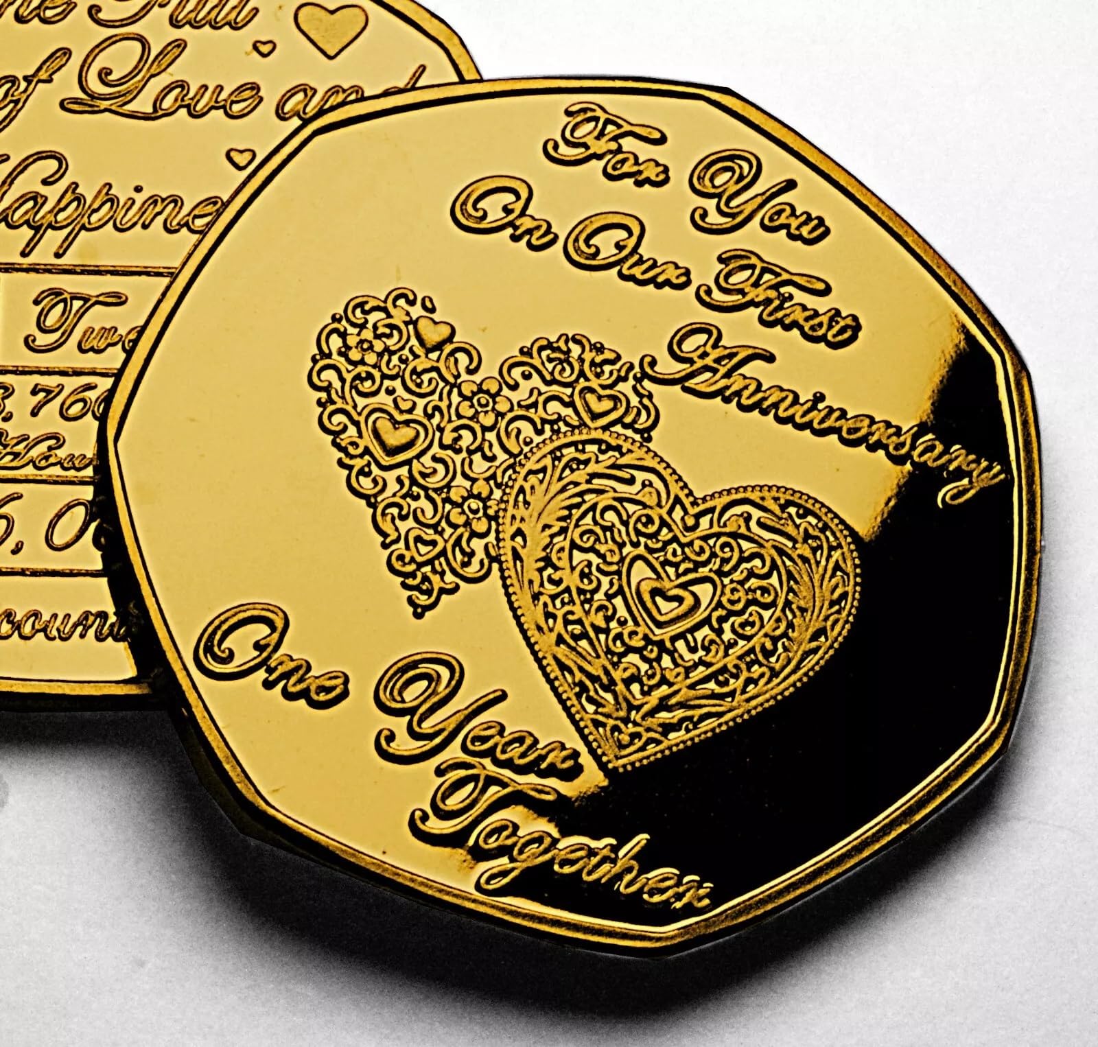 The Commemorative Coin Company OUR FIRST ANNIVERSARY 24ct Gold Commemorative. Gift/Present/Partner/Husband/Wife.