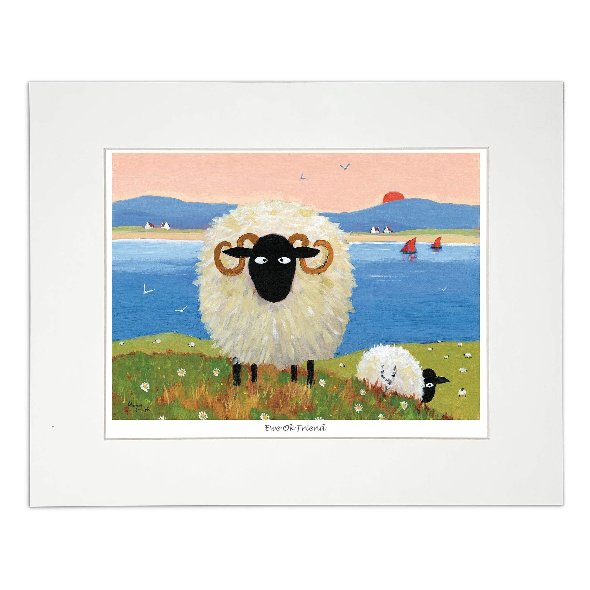 Thomas Joseph White 'Ewe Ok Friend' Mounted Print By - Sheep Art