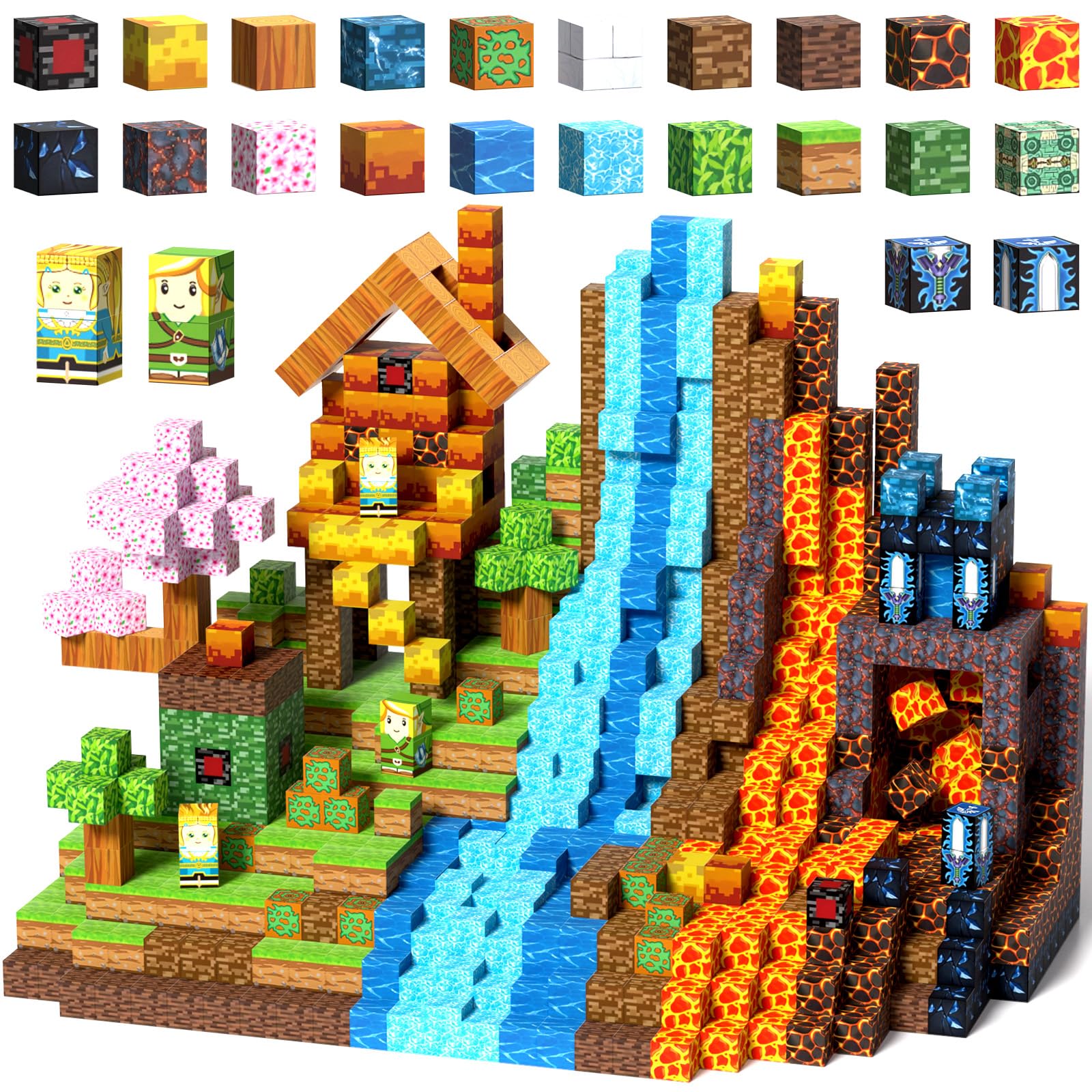 Cubos Magnéticos, 150 Piezas Construcciones Magnéticas Bloques, Bloques de Construcción Magnéticos, Juguetes de Construcción de Cubos Magnéticos, Juguetes Creativos para Niños y Niñas Partir de 3 Años