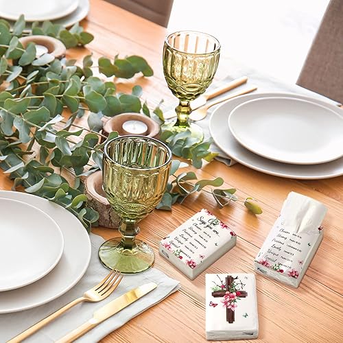 Miniatura 5 de Seajan Paquete de 120 pañuelos cristianos de bolsillo, regalos a granel de 4 capas con versículos de la Biblia, paquetes de viaje de pañuelos de