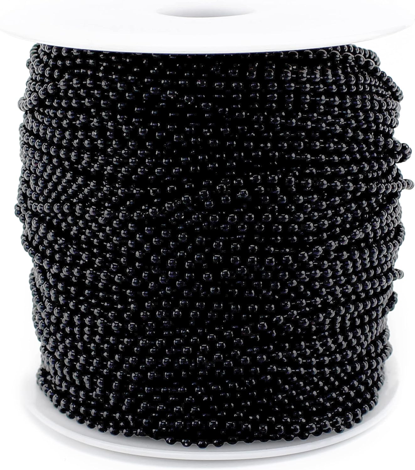 CleverDelights 2.4mm (3/32") Ball Chain - Dark Black Color - 100 Feet