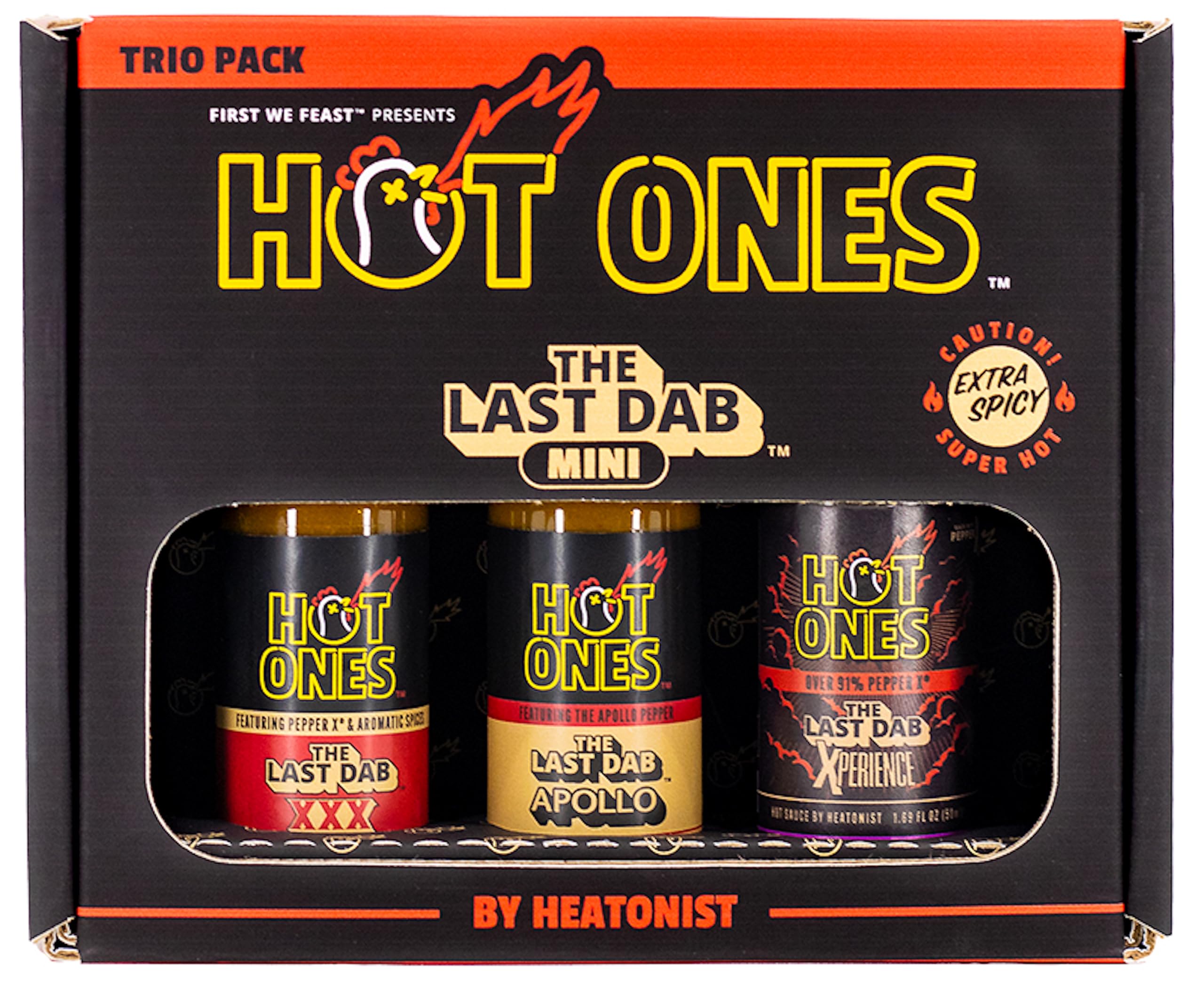 Hot Ones Hot Sauce Gift Set The Last Dab Mini Pack | Apollo, Triple X, Xperience | Natural Ingredients | (3-Pack of 1.69 Fl Oz)