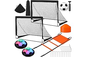 Hovering Soccer Fun for Kids: 4' x 3' Portable Goals and LED...