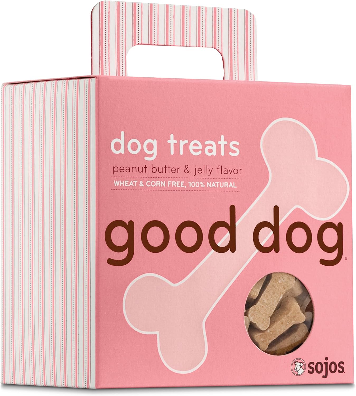 Sojos Good Dog Crunchy Natural Dog Treats, Peanut Butter & Jelly, 8-Ounce Box