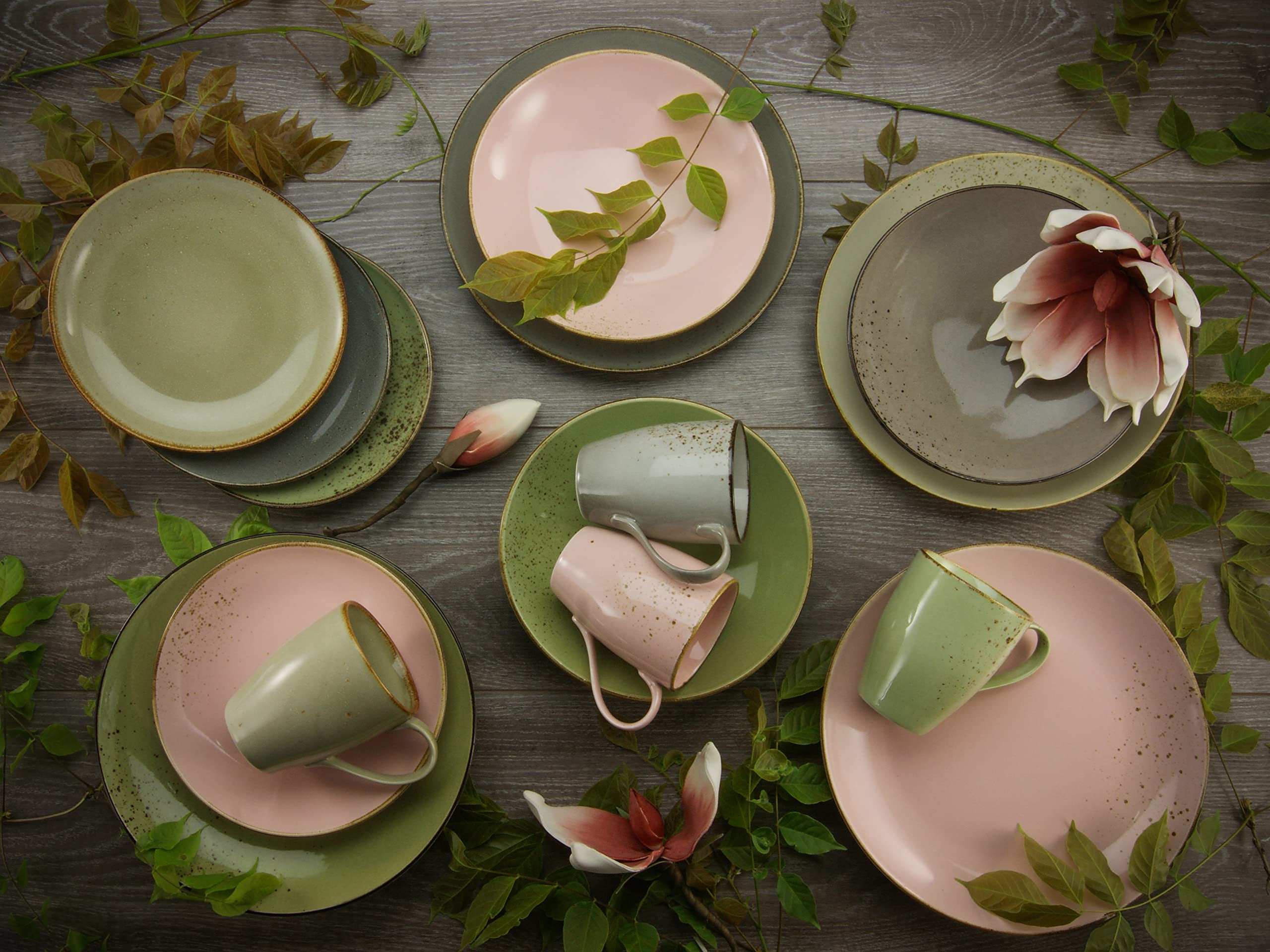 CreaTable, 20298, série Nature Collection VINTAGE GARDEN, service de table, service combiné 16 pièces