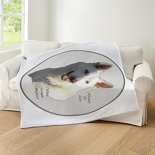 Miniatura 4 de CafePress Manta de pastor alemán blanco, manta de felpa súper suave, 60 x 50 pulgadas