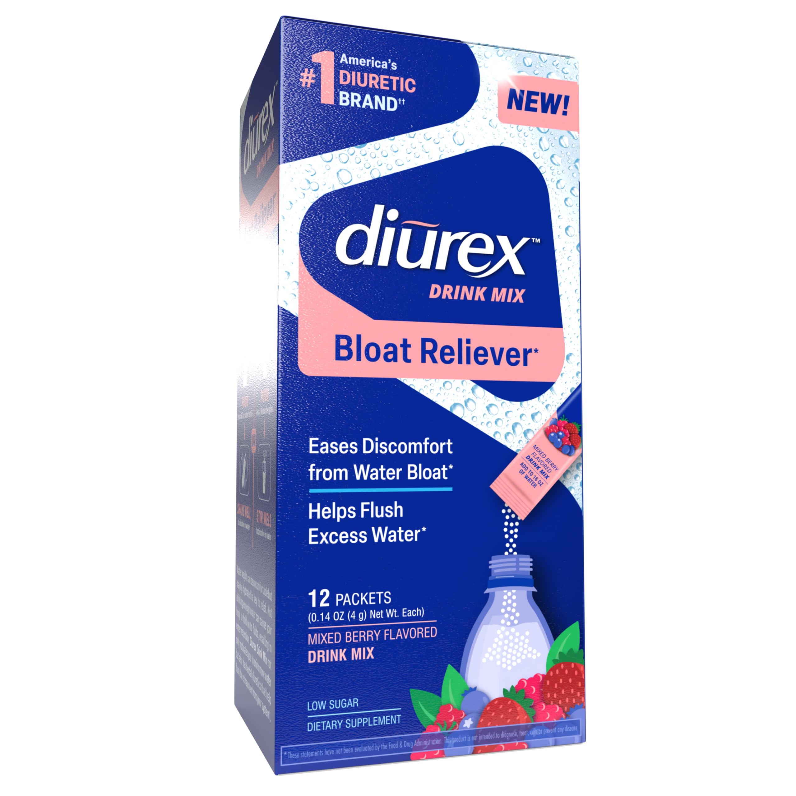 Diurex Bloat Relief Drink Mix, Diuretic Supplement, 12 Single Serve Packets — Amazon image 2